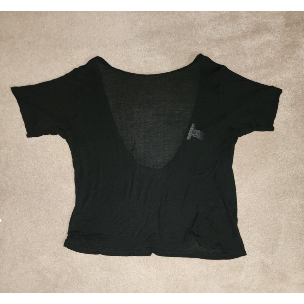 H&M Low Back Top Shirt Black Size 8 Women